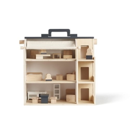 Kids Concept  -  Aiden Drewniany Domek z Akcesoriami Dla Lalek