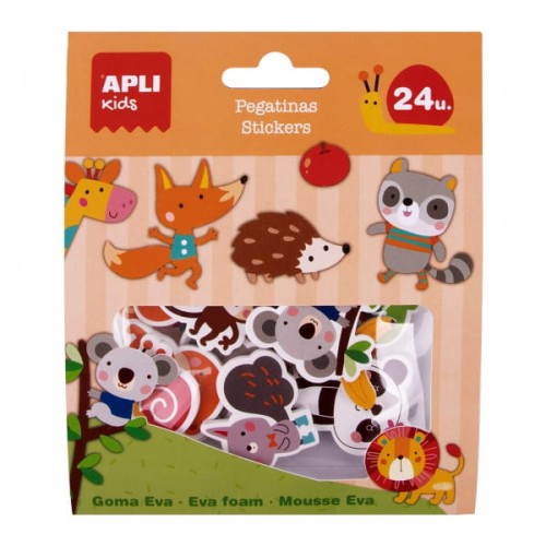 Apli Kids  -   Naklejki z Pianki Eva  -  Zwierzęta 24 Szt.