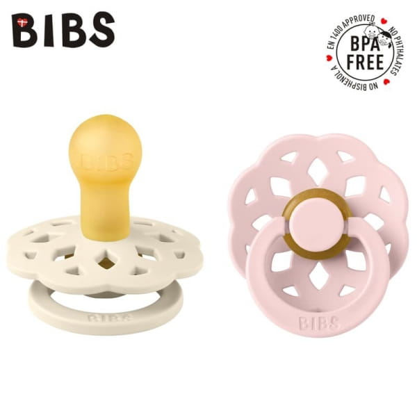 BIBS - Bibs Boheme 2 - Pack Ivory &amp; Blossom s Smoczek Uspokajający Kauczuk Hevea