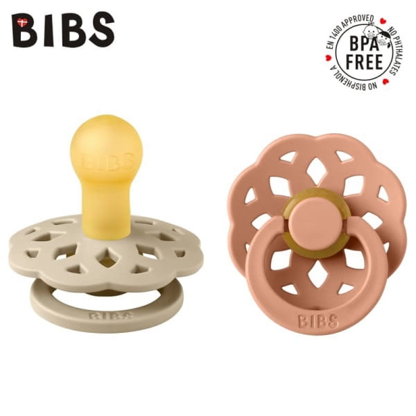 BIBS - Bibs Boheme 2 - Pack Vanilla &amp; Peach s Smoczek Uspokajający Kauczuk Hevea