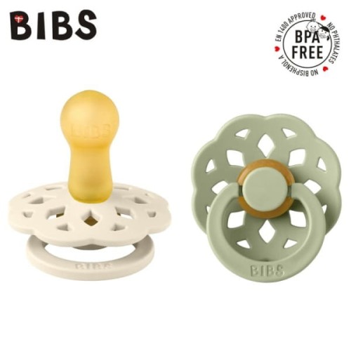 BIBS - Bibs Boheme 2 - Pack Ivory &amp; Sage m Smoczek Uspokajający Kauczuk Hevea