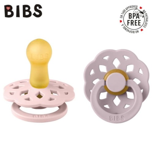 BIBS - Bibs Boheme 2 - Pack Blossom &amp; Dusky Lilac m Smoczek Uspokajający Kauczuk Hevea