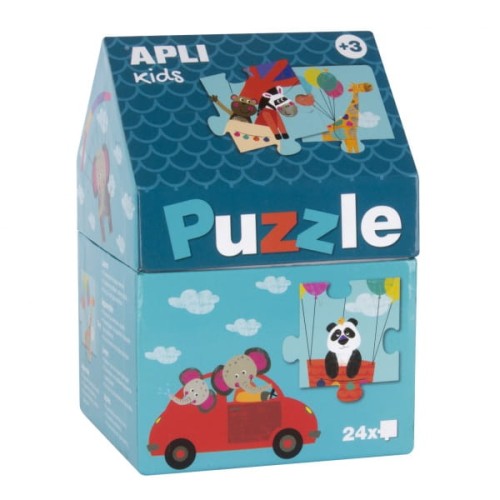 Apli Kids - Puzzle w Kartonowym Domku Apli Kids  -  Safari 3+