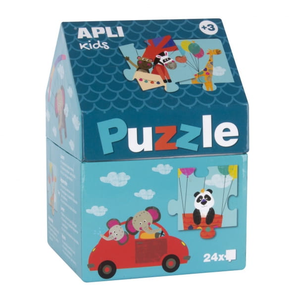 Apli Kids - Puzzle w Kartonowym Domku Apli Kids  -  Safari 3+