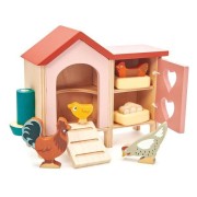 tender leaf toys - Drewniane Figurki do Zabawy  -  Kurnik z Kurami
