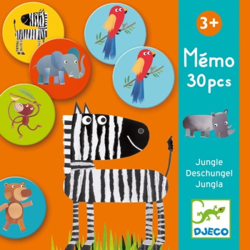 Djeco      -      Memo Gra Pamięciowa Dżungla 30 Elementów Dj08159