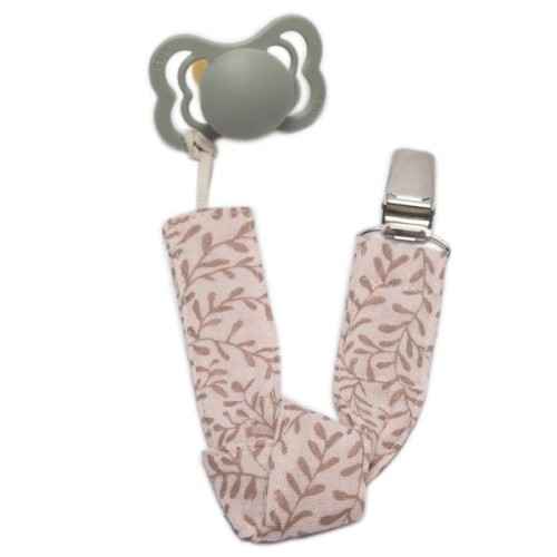 pom pom - Pom Pom  -  Boho Leaf Zawieszka do Smoczka Pacifier Holder Rose
