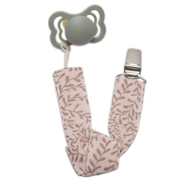 pom pom - Pom Pom  -  Boho Leaf Zawieszka do Smoczka Pacifier Holder Rose