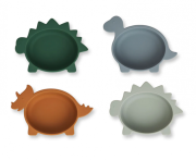 Liewood  -  Silikonowe Miski Iggy 4 - Pak  -  Dino Blue Multi Mix