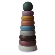 Mushie  -  Piramida układanka Sensoryczna Ring Tower Rustic