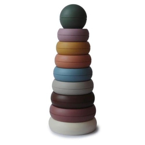 Mushie  -  Piramida układanka Sensoryczna Ring Tower Rustic