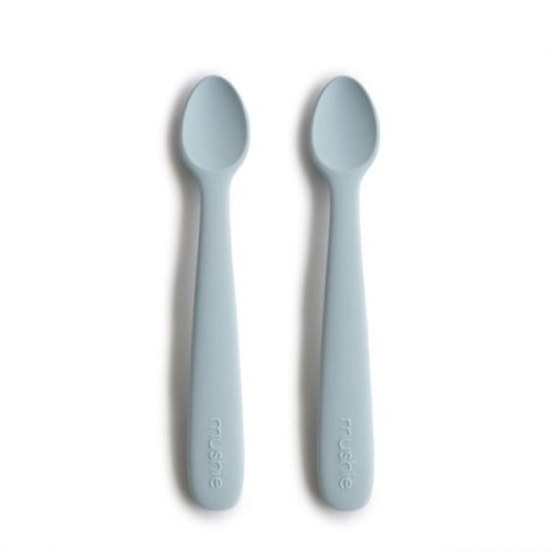 Mushie    -    Łyżeczki Sylikonowe do Nauki Samodzielnego Jedzenia 2   -   Pack Powder Blue