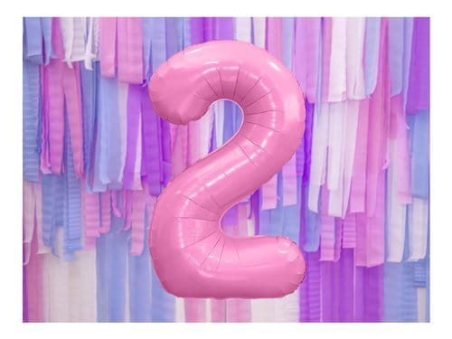 Party Deco   -   Balon Foliowy Cyfra 2 Różowa  -  86 cm