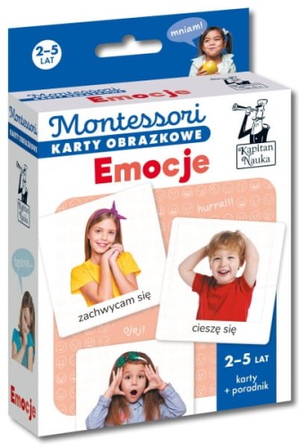 Wydawnictwo Edgard   -   Kapitan Nauka. Montessori. Karty Obrazkowe. Emocje 2 - 5 Lat