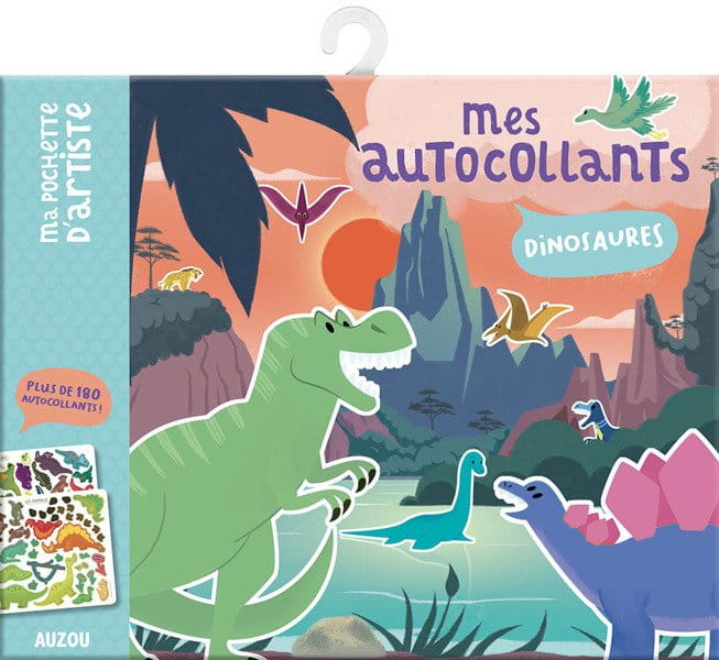 Auzou -  Naklejki z Planszami Dinozaury 3+ 74943