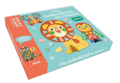 Auzou -  Naklejki Piankowe z Szablonami Wesołe Zwierzątka 4+ 65842