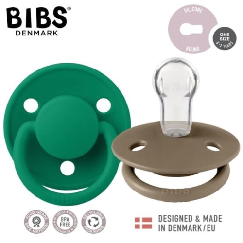 BIBS - Bibs de Lux 2 - Pack Dark Oak &amp; Evergreen Smoczek Uspokajający Silikonowy One Size