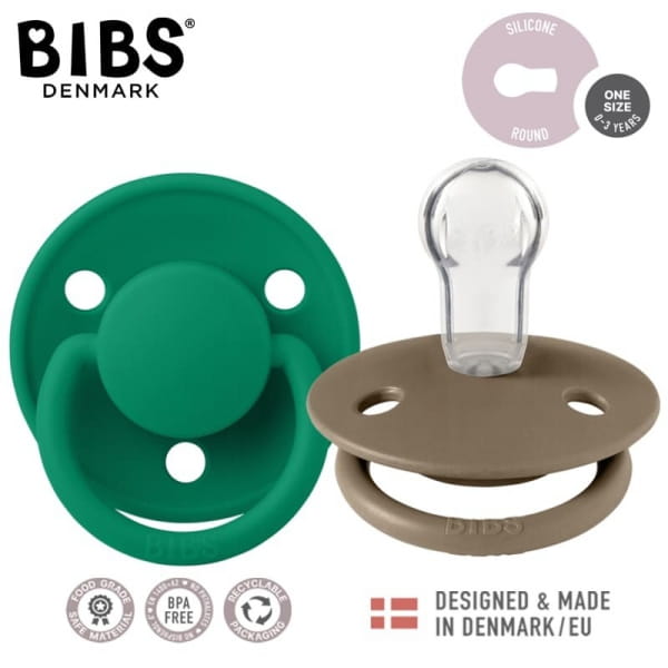 BIBS - Bibs de Lux 2 - Pack Dark Oak &amp; Evergreen Smoczek Uspokajający Silikonowy One Size