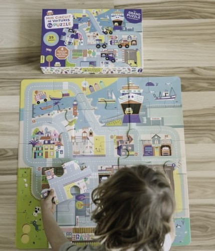 Auzou Puzzle Duże Miasto z Drewnianymi Autkami 3+ 72031