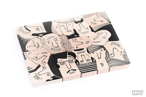 Bajo  -  Puzzle Drewniane Układanka Tłum Twarze 97410