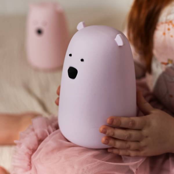 Rabbit&amp;Friends - Miś Duży Lampka Silikonowa Kolor Lawendowy