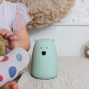 Rabbit&amp;Friends - Miś Duży Lampka Silikonowa Kolor Szałwiowy