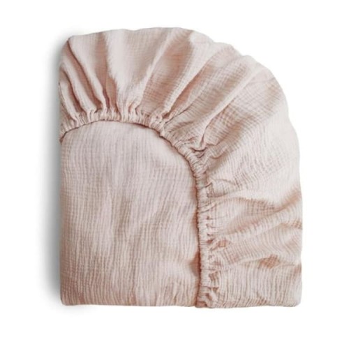 mushie  -  Prześcieradło do Łóżeczka 120 x 60 cm Breathable Cotton Blush