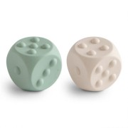 Mushie        -        Sensoryczna Zabawka Toy Kostka 2  -  Pack Cambridge Blue/shifting Sands