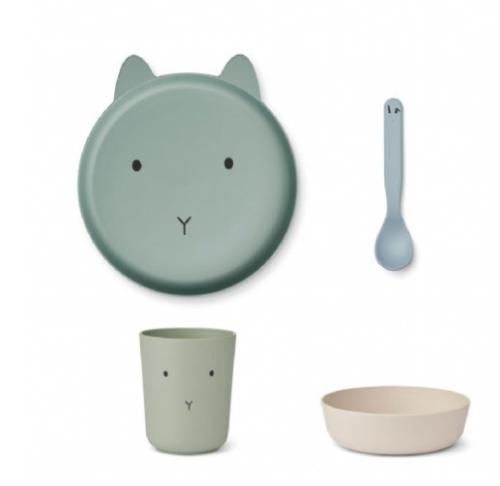 Liewood   -   Zestaw Jedzeniowy BRODY JUNIOR SET 4 PACK DUSTY MINT MIX