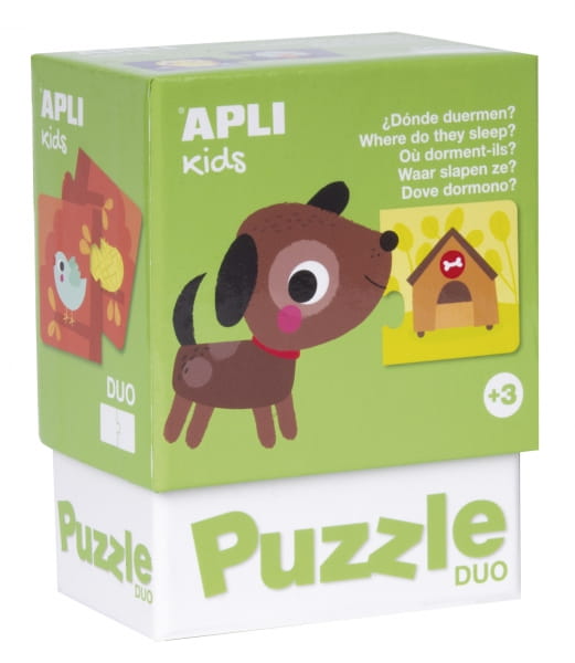 Apli Kids - Puzzle Dwuczęściowe Apli Kids  -  Gdzie Mieszkają Zwierzątka? 3+