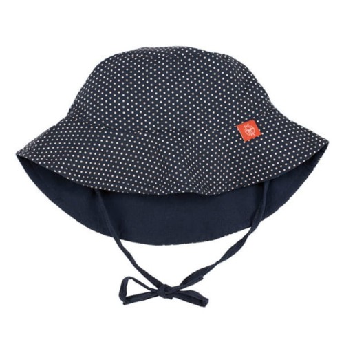Lassig  -  Kapelusz Czapka Dwustronny Polka Dots Navy uv 50+