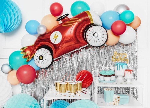 Party Deco         -        Balon Foliowy Duży Czerwony Samochód 93cm x 48cm