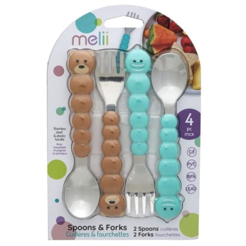 Melii - Melii  -  2 Zestawy Sztućców  -  Shark &amp; Bear