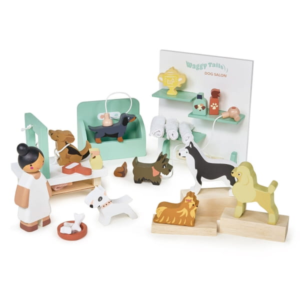 tender leaf toys - Drewniane Figurki do Zabawy  -  Salon Piękności Dla Psów, Tender Leaf Toys