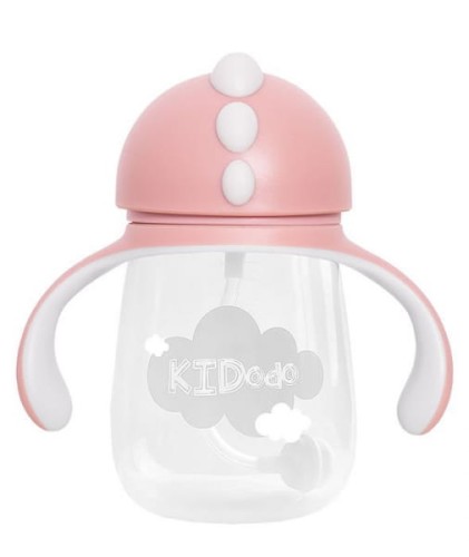 Kidodo  -  Bidon z Obciążoną Słomką, Różowy, 260 ml,  6m+
