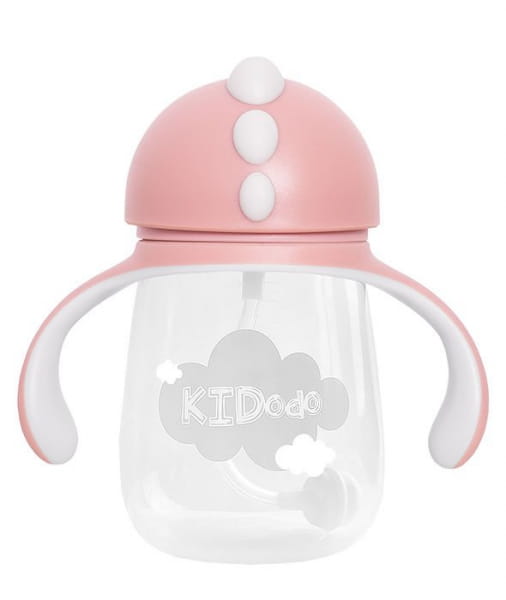Kidodo  -  Bidon z Obciążoną Słomką, Różowy, 260 ml,  6m+