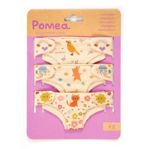 Djeco                  -                    Ubranko Dla Lalki                  -               Zestaw 3 Pieluszek Dla Lalek Pomea Dj07791