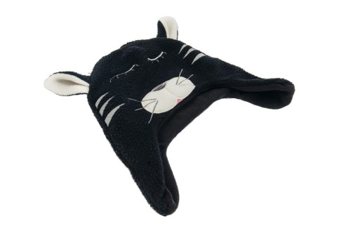 Moncziczi  -  Ciepła Czapka Pilotka  -  Black cat