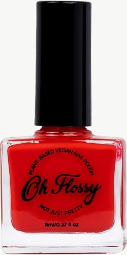 Oh Flossy - Oh Flossy, Lakier do Paznokci Czerwony, 12 Ml, Bio Brokat, Roślinna Formuła