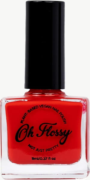 Oh Flossy - Oh Flossy, Lakier do Paznokci Czerwony, 12 Ml, Bio Brokat, Roślinna Formuła