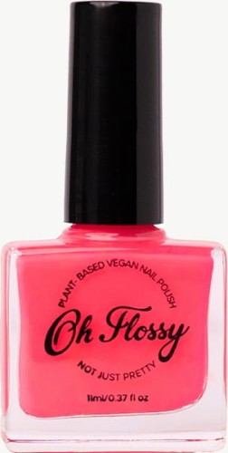 Oh Flossy - Oh Flossy, Lakier do Paznokci Soczysty Róż, 12 Ml, Bio Brokat, Roślinna Formuła