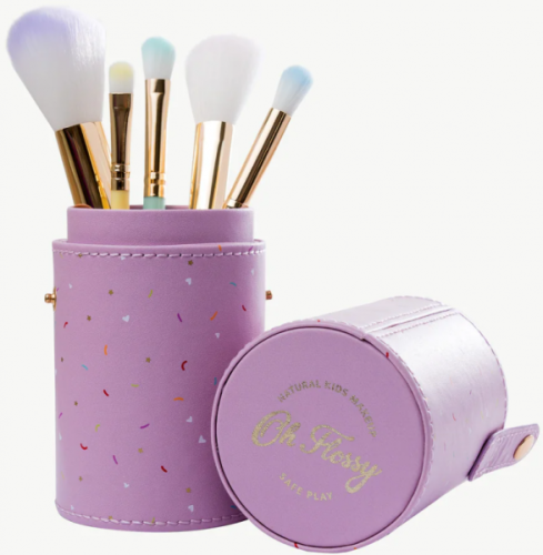 Oh Flossy - Oh Flossy, Zestaw 5 Pędzli do Makijażu w Etui do Przechowywania