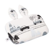 Samiboo  -  Bambusowa Poduszka Bambino Maluszek z Uszkami 25x35 Niebieska Wypustka