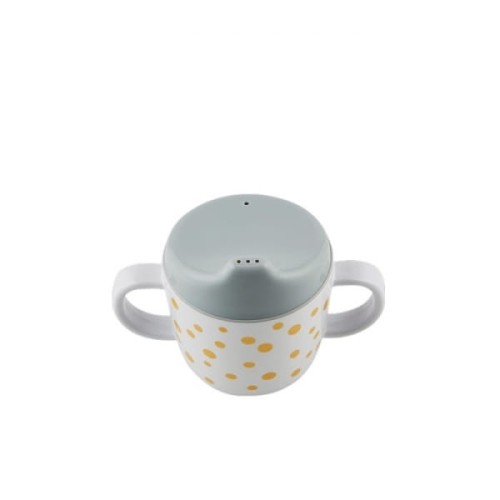 Done by Deer  -  Dots Kubek z Ustnikiem Gold/grey