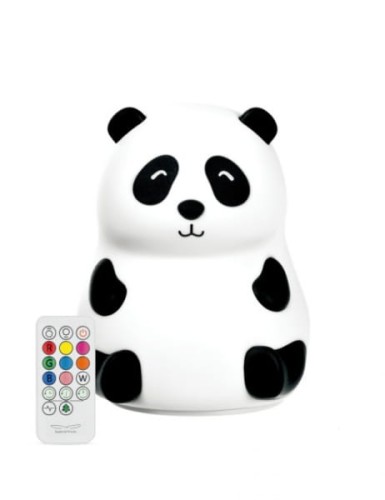 Rabbit &amp; Friends - Panda Lampka Silikonowa z Pilotem Biała