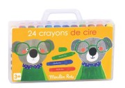 Moulin Roty   -  Kredki Woskowe 24 Kolory Les Popipop 661601