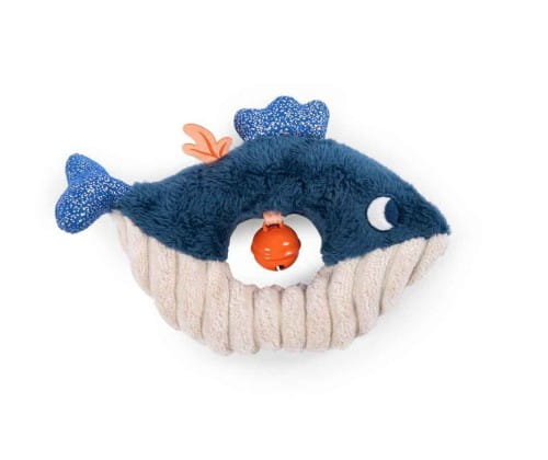 Moulin Roty          -     Maskotka Grzechotka Wieloryb h 16 cm 676006