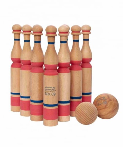 Wooden Story - Drewniane Kręgle – Czerwone 10 Szt.