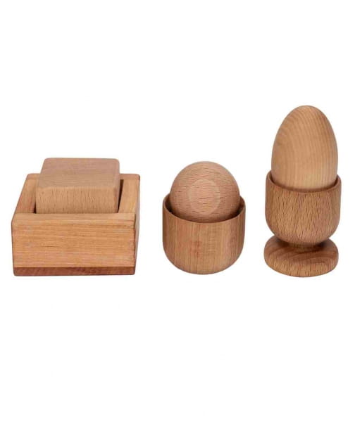 Wooden Story - Zestaw Montessori Jajko, Kula i Kwadrat