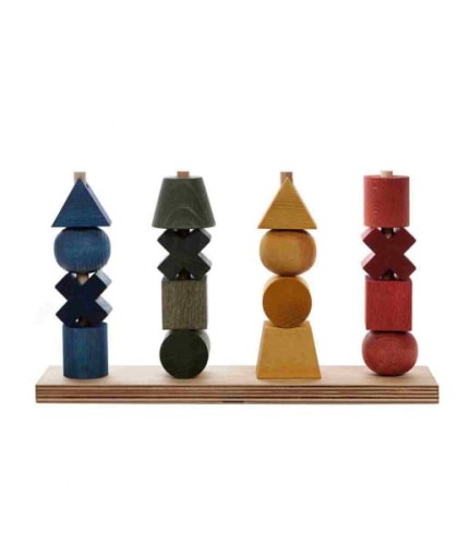 Wooden Story - Drewniana Układanka Płotek xl – Kolorowa